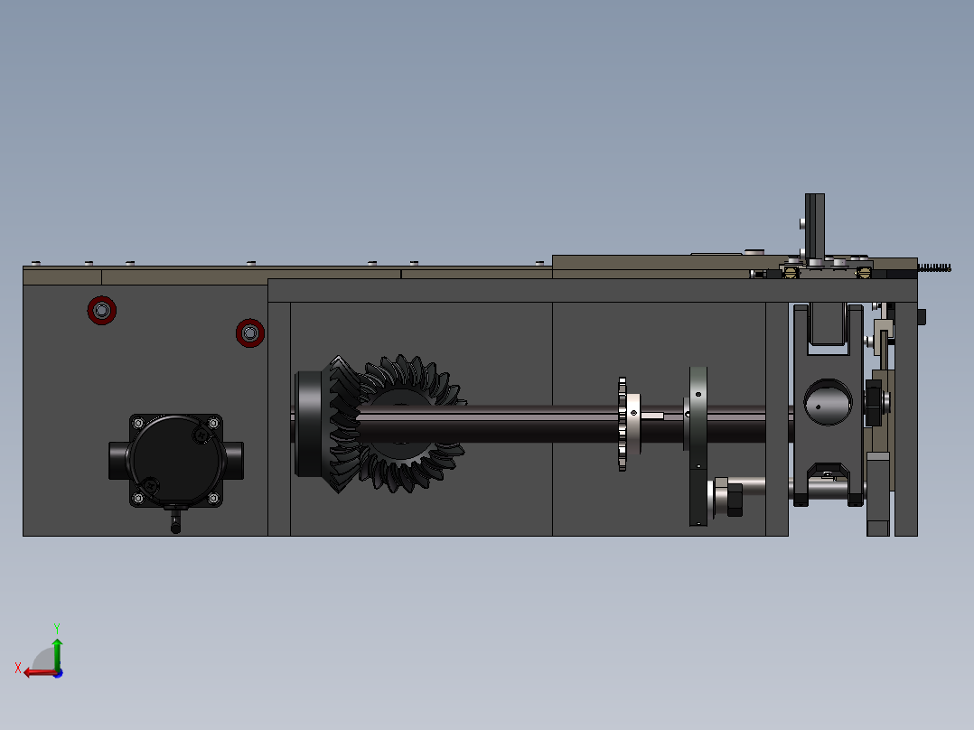 齿轮运转机构后视图
