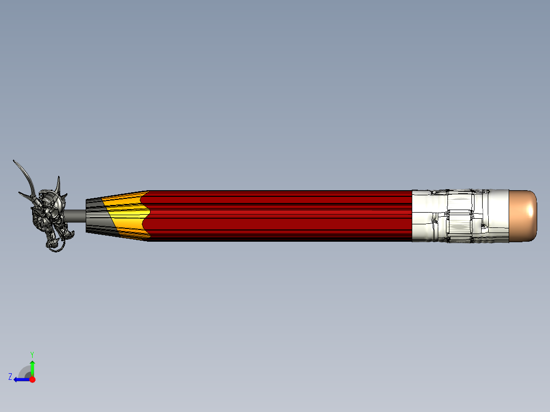 铅笔龙头雕刻艺术右视图
