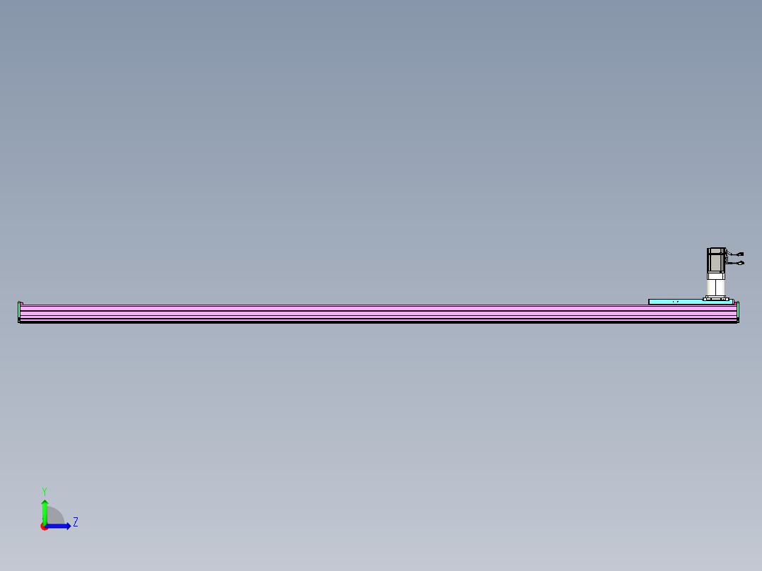 东锦齿条传动DH210G-L167-S2800-BU-减速机+P750W左视图