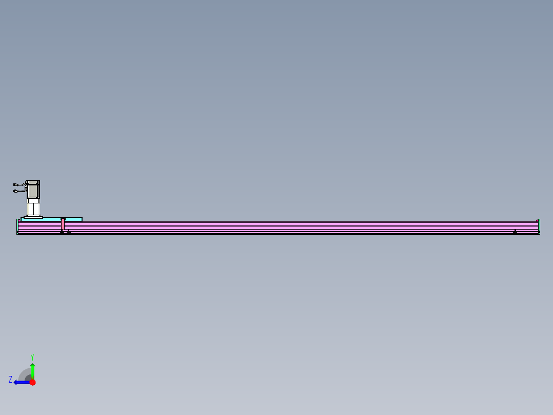 东锦齿条传动DH210G-L167-S2800-BU-减速机+P750W右视图