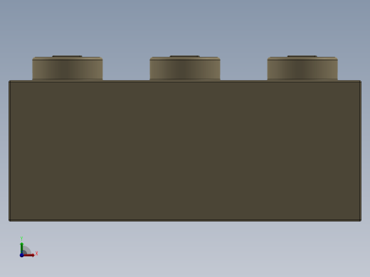 乐高套装 4421基本积木-4162465 - 3622 Brick Yellow - Tan Brick 1 x 3.SLDPRT前视缩略图