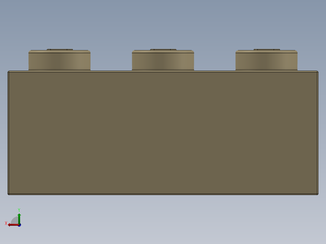 乐高套装 4421基本积木-4162465 - 3622 Brick Yellow - Tan Brick 1 x 3.SLDPRT后视图
