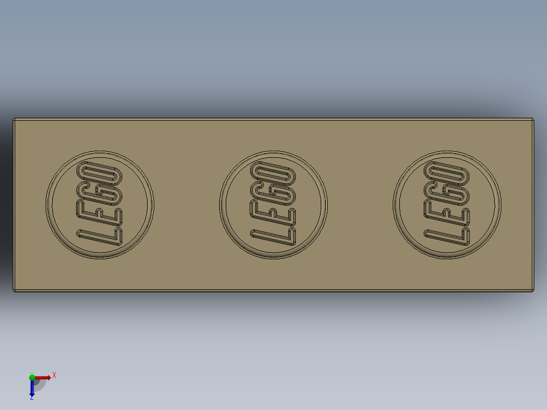 乐高套装 4421基本积木-4162465 - 3622 Brick Yellow - Tan Brick 1 x 3.SLDPRT俯视图