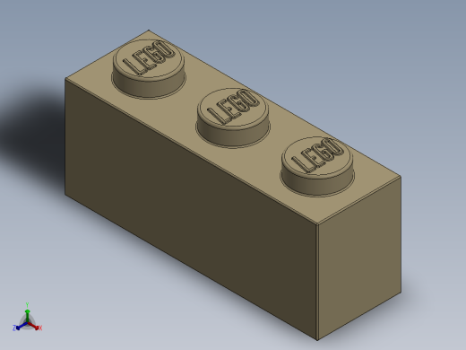乐高套装 4421基本积木-4162465 - 3622 Brick Yellow - Tan Brick 1 x 3.SLDPRT正等轴测缩略图