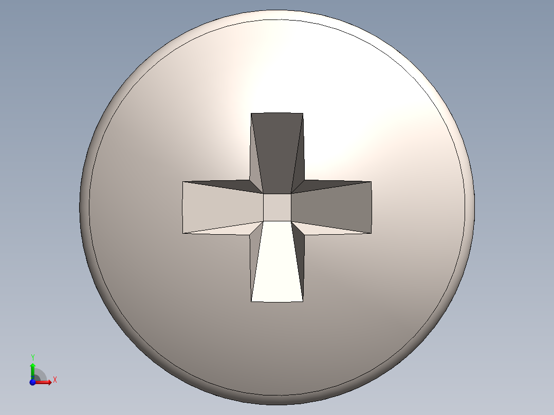 螺丝 M2.5 十字盘头-M2.5 x 8 Screw head.SLDPRT前视图