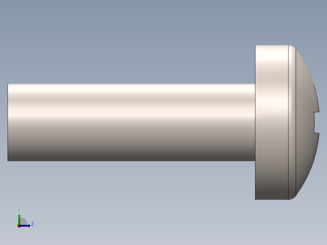 螺丝 M2.5 十字盘头-M2.5 x 8 Screw head.SLDPRT左视图