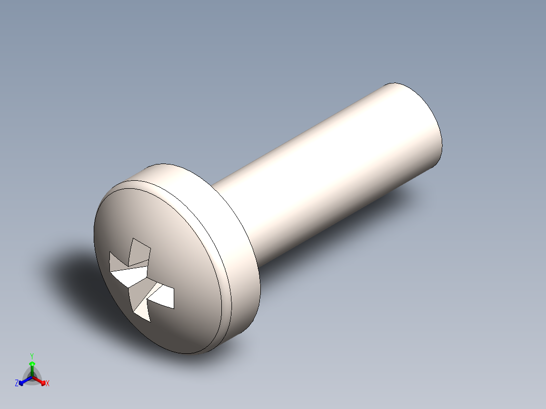 螺丝 M2.5 十字盘头-M2.5 x 8 Screw head.SLDPRT正等轴测图