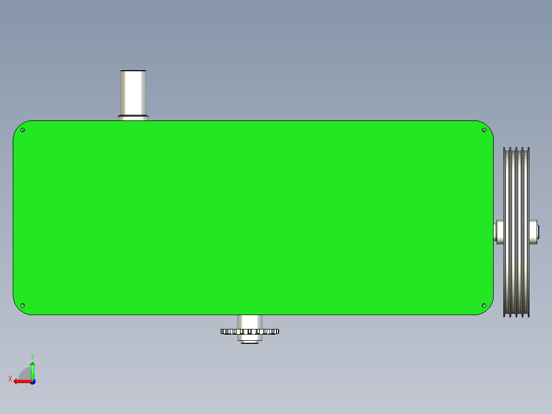 齿轮箱；传动后视图