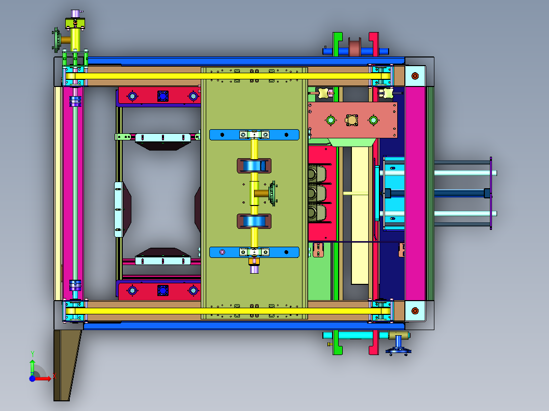 塑料手提瓶排序队列装箱设备前视图