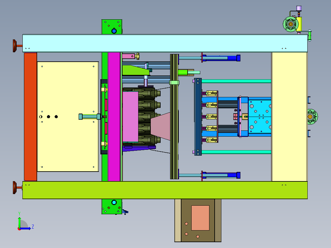 塑料手提瓶排序队列装箱设备左视图