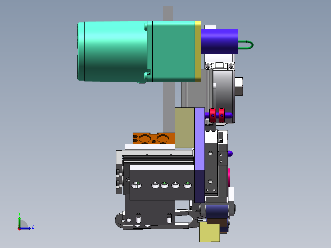 自动贴胶机构左视图