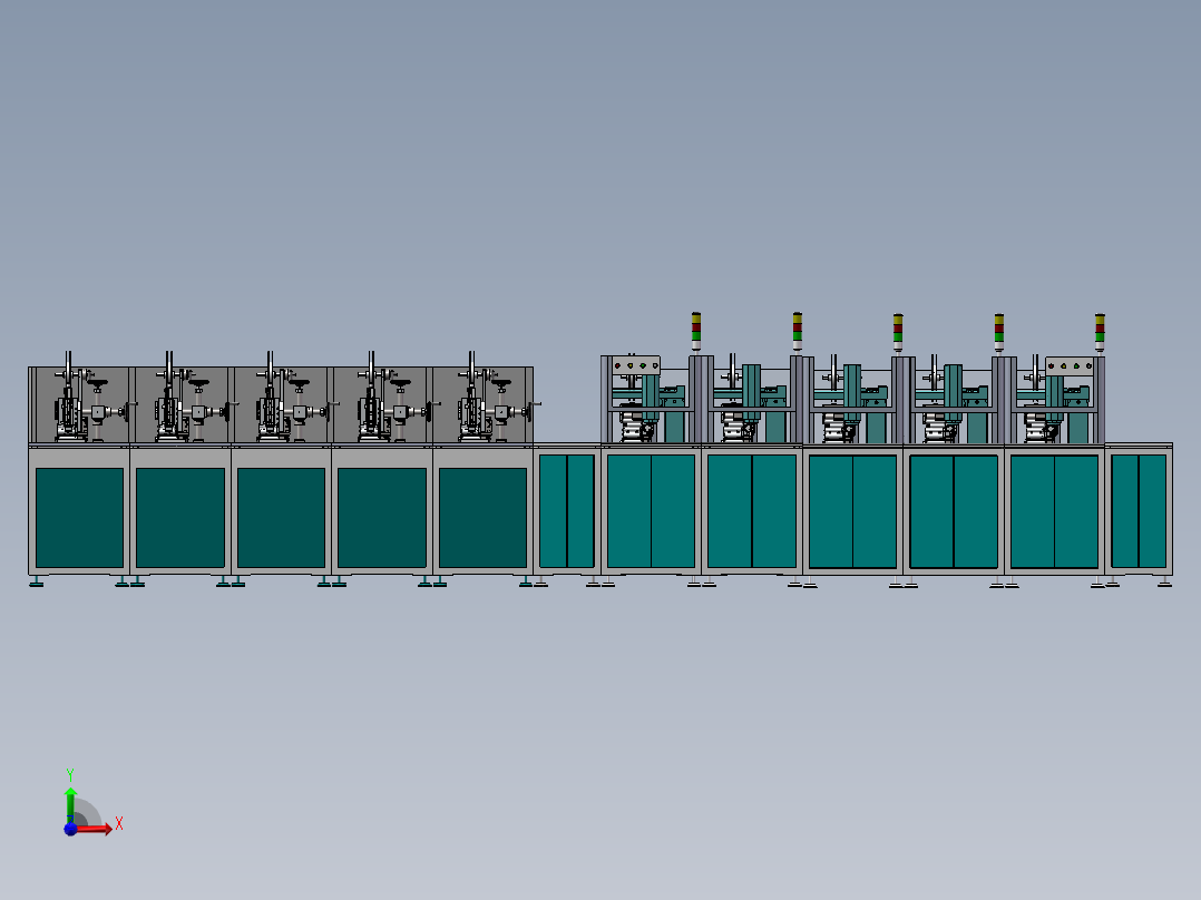 平板壳贴标流水线前视图