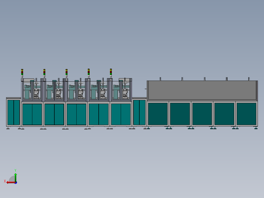 平板壳贴标流水线后视图