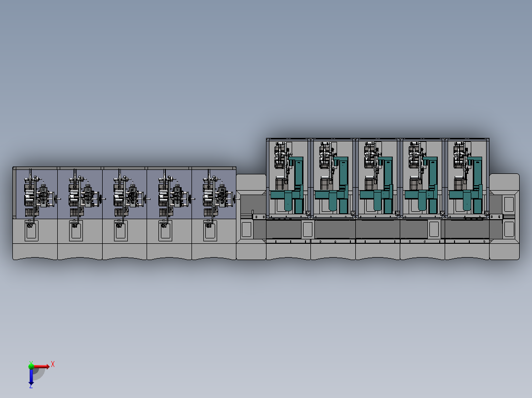 平板壳贴标流水线俯视图