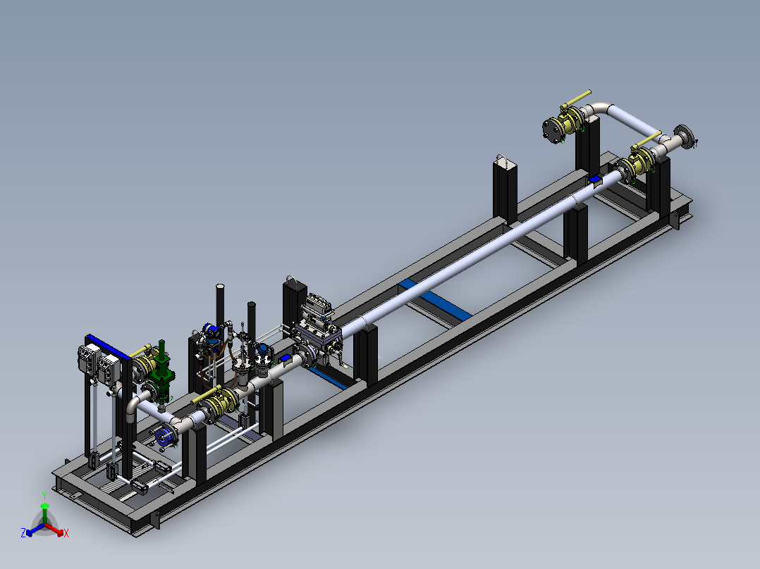测量气体站气体测定装置正等轴测图