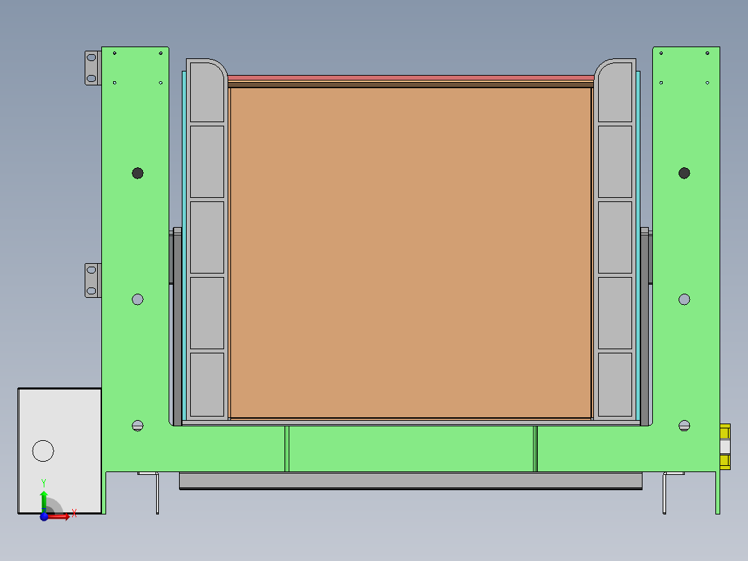 翻料机（sw17可编辑+工程图+bom）前视图