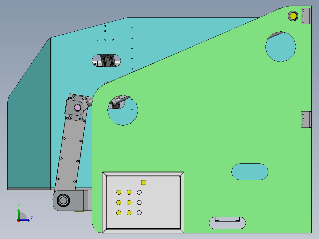 翻料机（sw17可编辑+工程图+bom）左视图