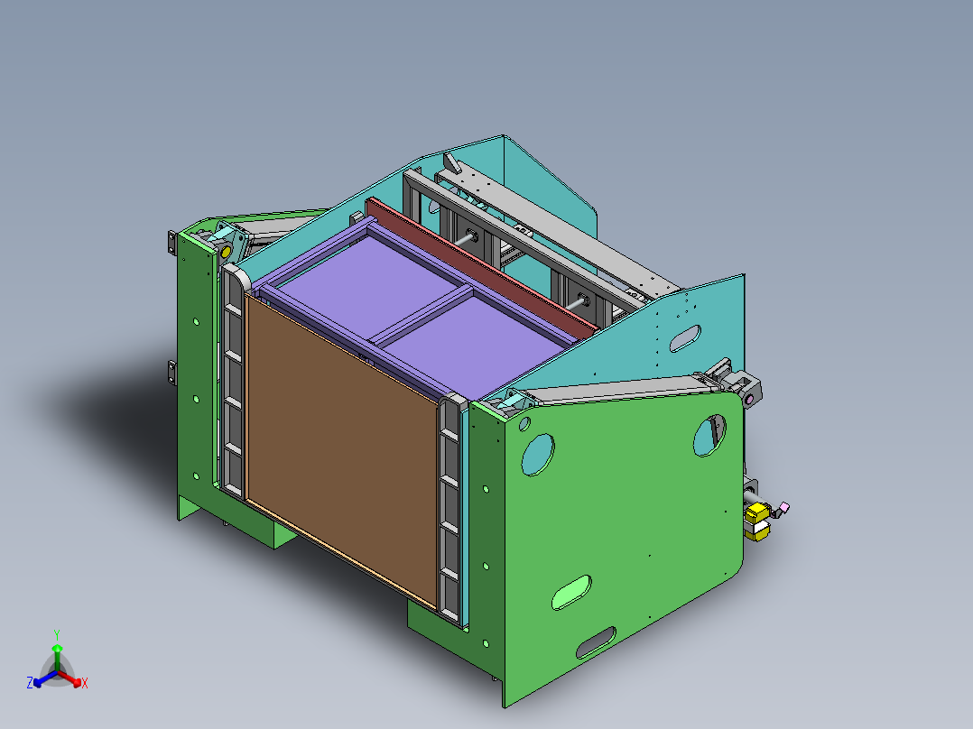 翻料机（sw17可编辑+工程图+bom）正等轴测图