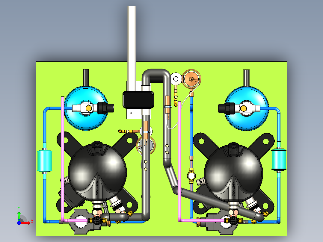 3.5+3.5HP冷水机组蒸发机组前视图