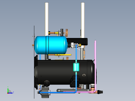 3.5+3.5HP冷水机组蒸发机组左视缩略图