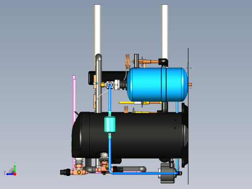 3.5+3.5HP冷水机组蒸发机组右视缩略图