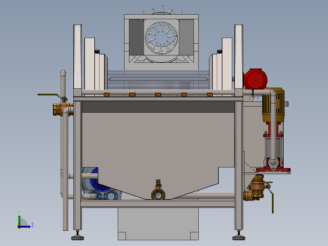 贝类清洗清刷流水线左视图