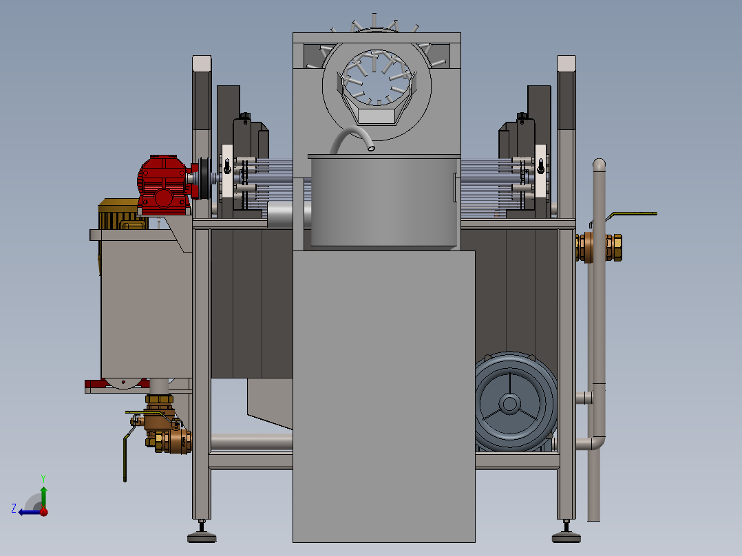 贝类清洗清刷流水线右视图