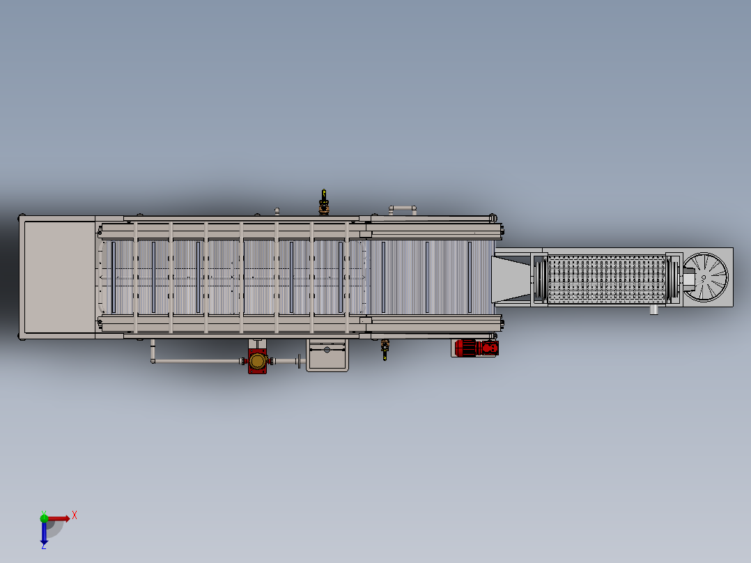 贝类清洗清刷流水线俯视图