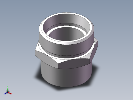 英制锥管螺纹直接头、1CT-45-20SP正等轴测缩略图