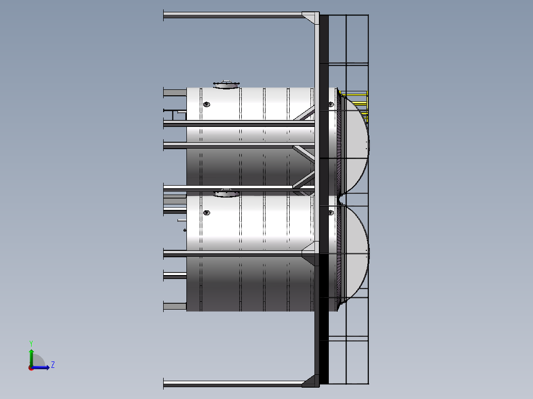 压力容积、巧克力混合搅拌罐左视图