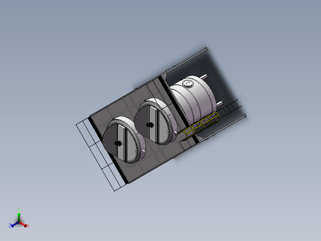压力容积、巧克力混合搅拌罐正等轴测图