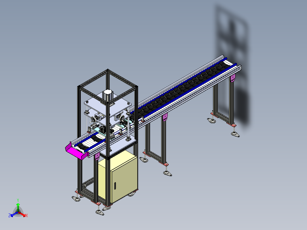 汽车制动器检测线正等轴测图