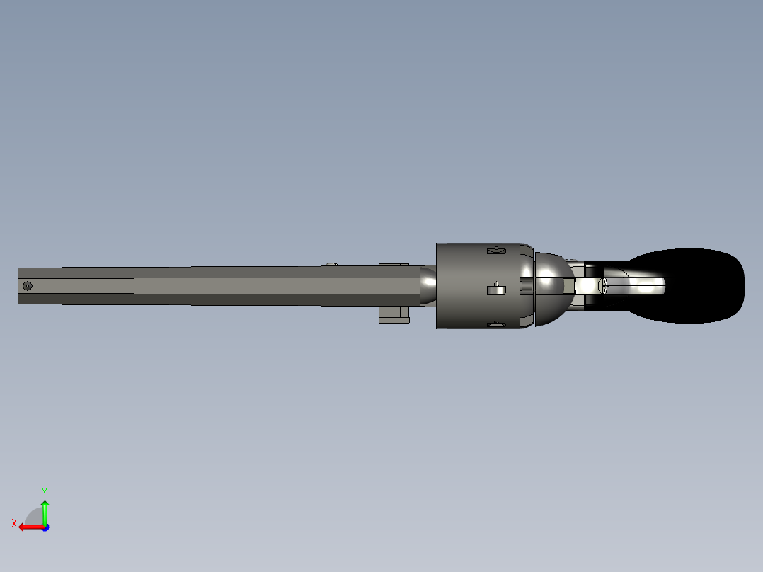 手枪左轮冲锋枪老式狙击步枪设计3D图纸colt-navy-1851 stp igs后视图