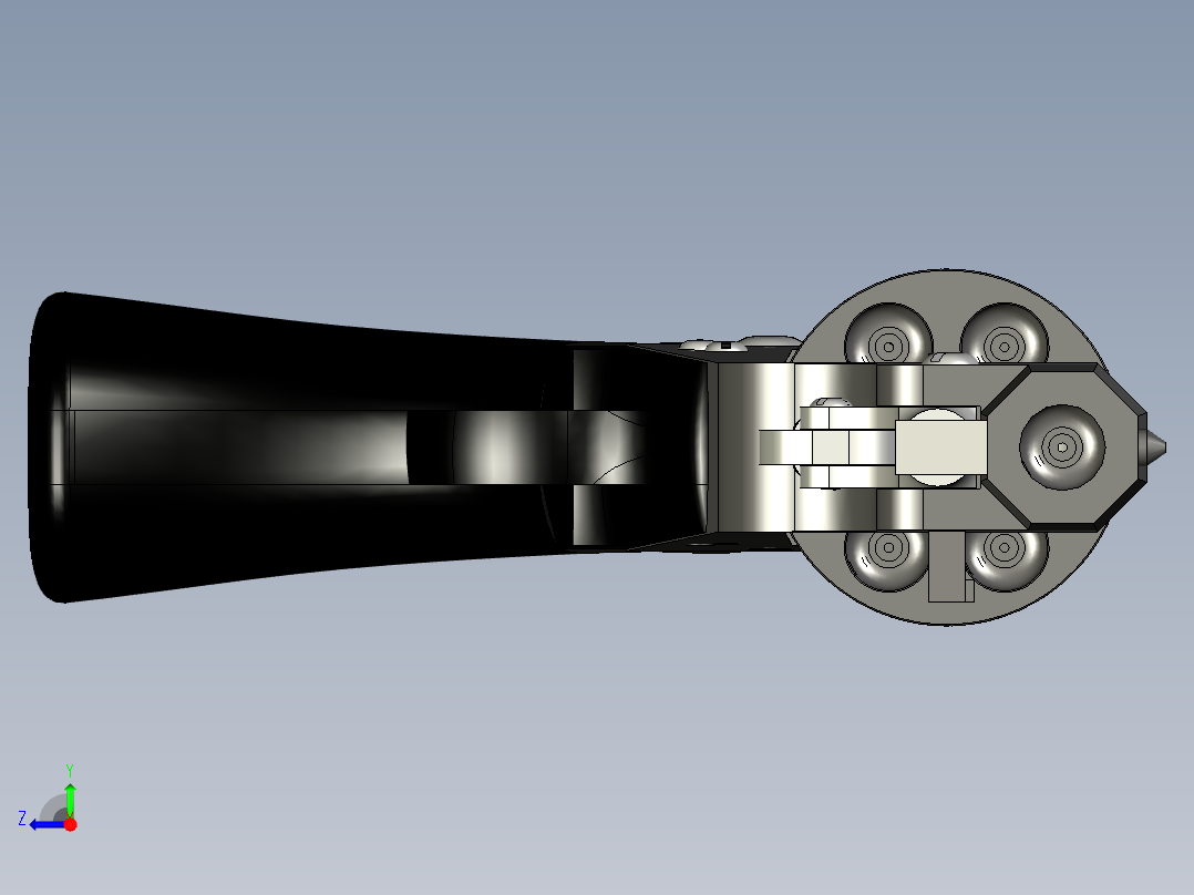 手枪左轮冲锋枪老式狙击步枪设计3D图纸colt-navy-1851 stp igs右视图