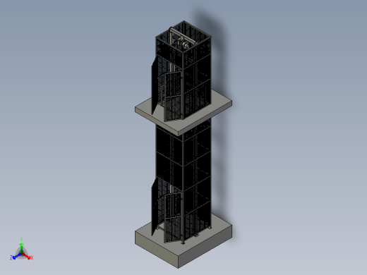 电梯式吊装机安全升降装置正等轴测缩略图