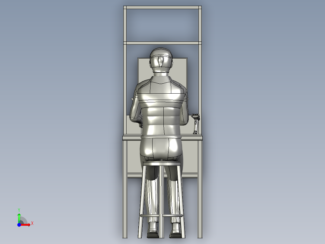 人工扫描封装工作台前视图
