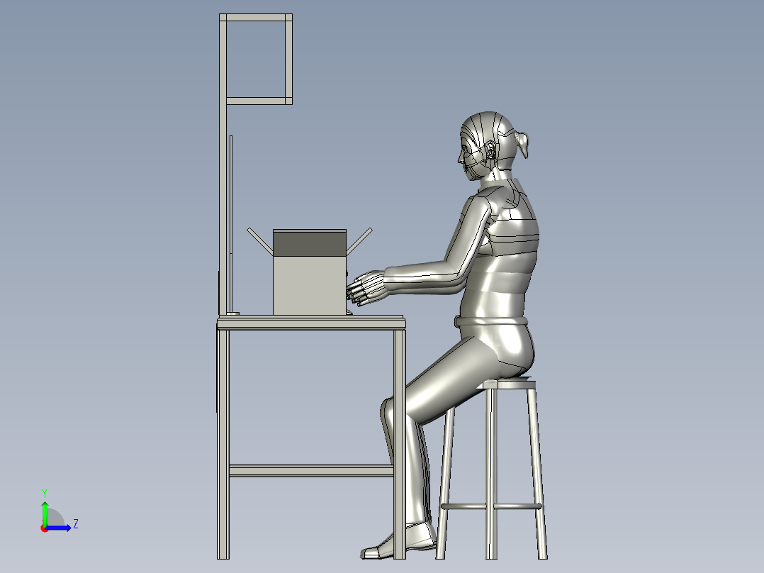 人工扫描封装工作台左视图
