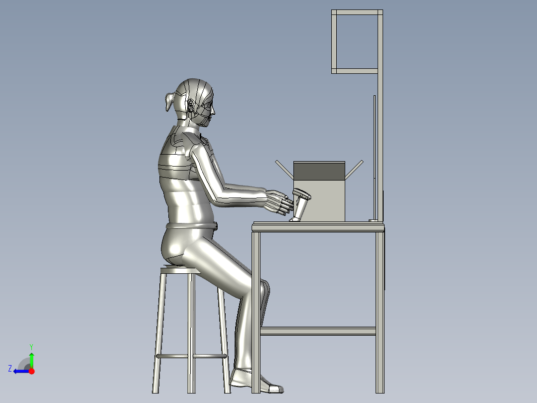 人工扫描封装工作台右视图