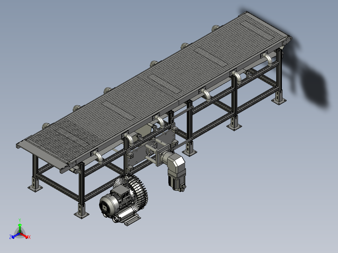 真空吸附瓦楞单面机生产线主视图