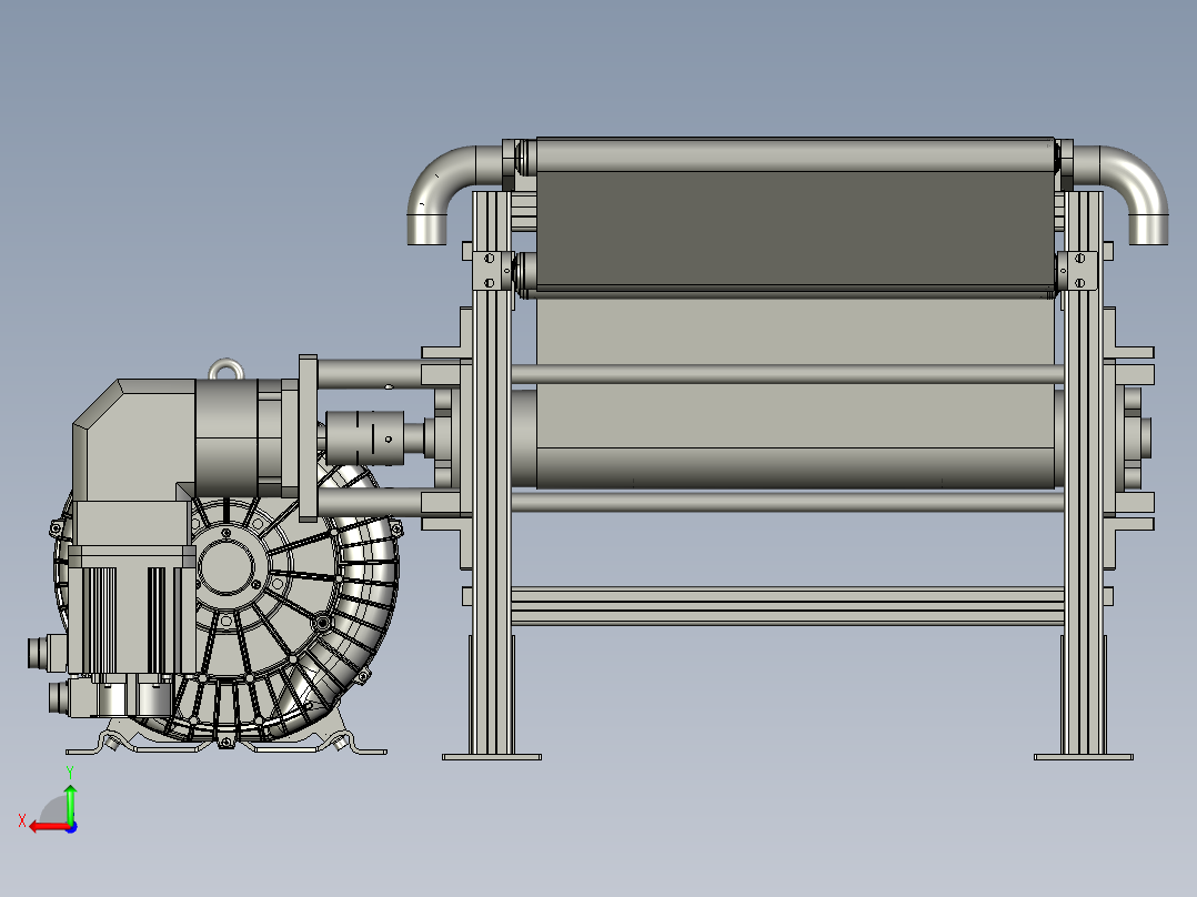 真空吸附瓦楞单面机生产线后视图