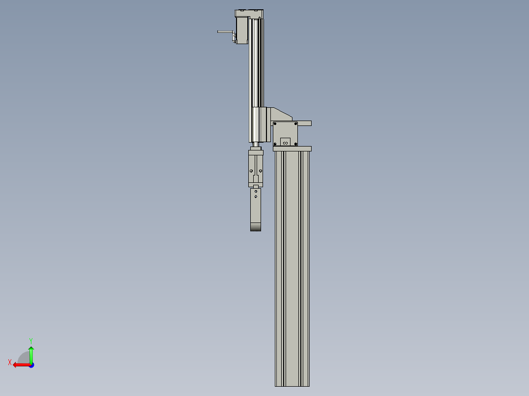 不良品的下料机构后视图