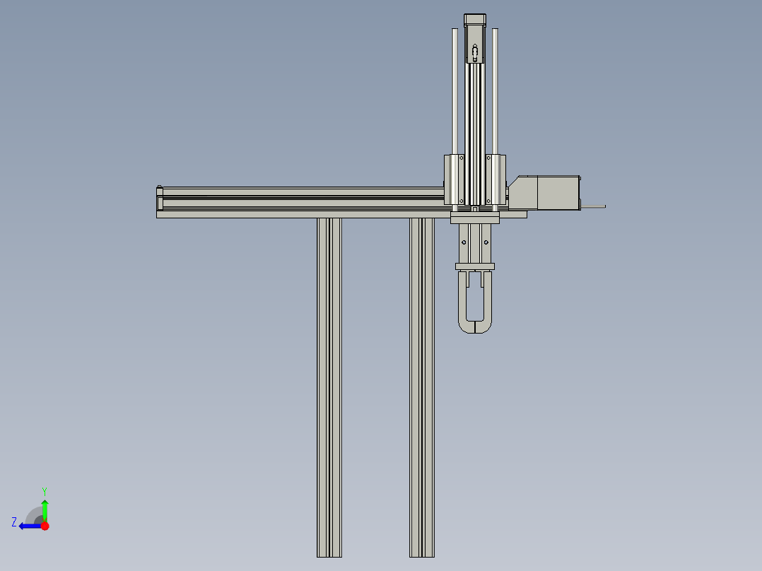 不良品的下料机构右视图