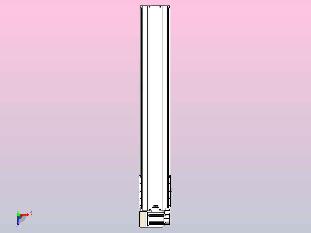 皮带直线轴半封闭可选导轨TPA-HNB-220D-176-L1100-LU-Y-P1K-N3俯视图