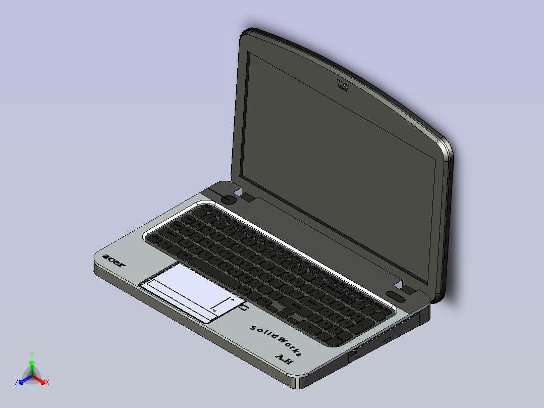 宏基笔记本电脑正等轴测图