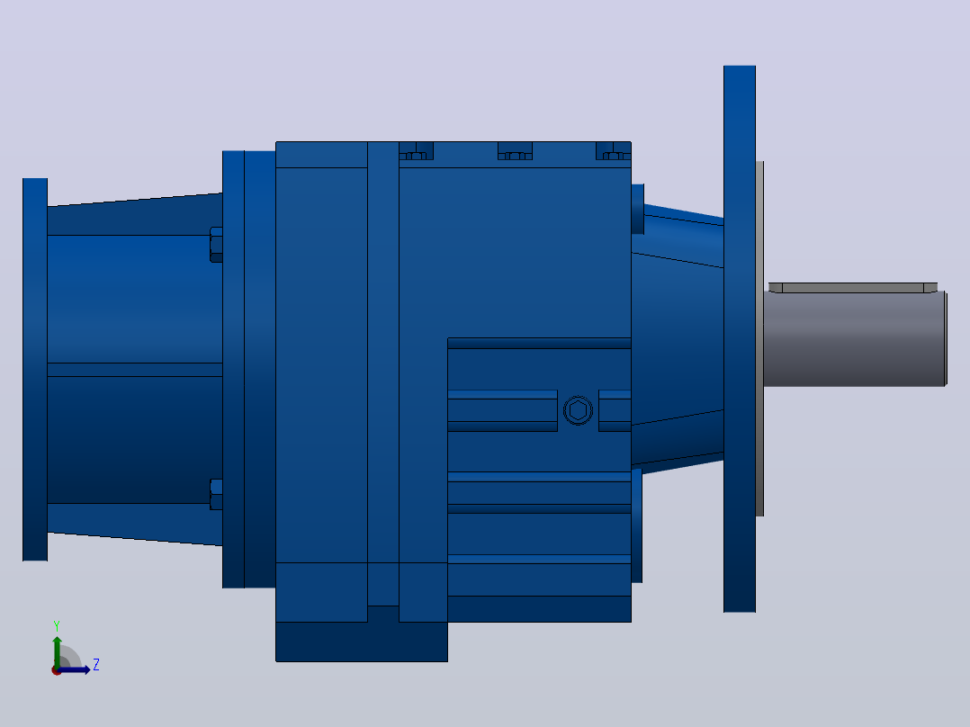 RF57ZP斜齿轮减速机RF57-4.39-M1-P63-Φ200左视图