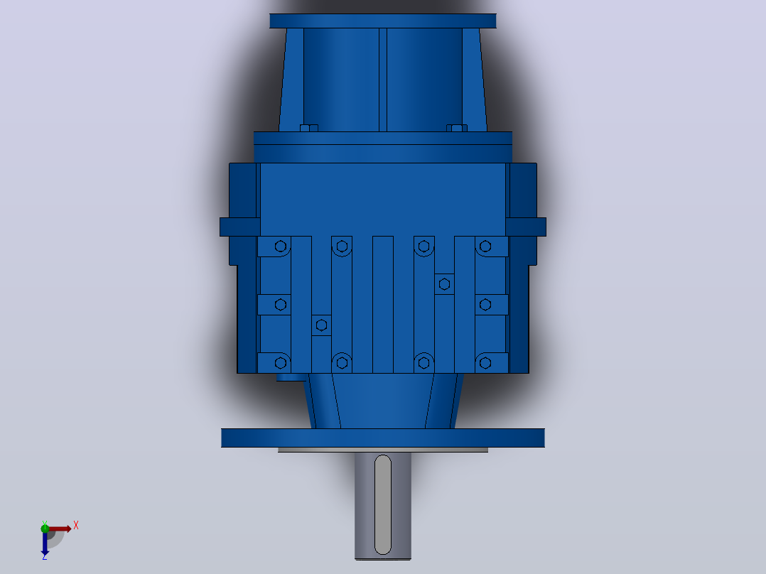 RF57ZP斜齿轮减速机RF57-4.39-M1-P63-Φ200俯视图