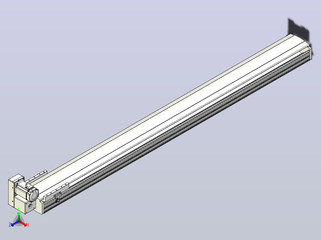 皮带直线轴半封闭可选导轨TPA-HNB-202D-140-L1950-LU-C-P75-N3正等轴测图