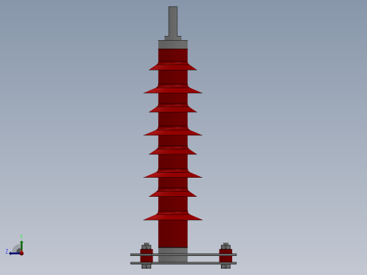 HY5WZ氧化锌避雷器[HY5WZ-15／1250]右视缩略图
