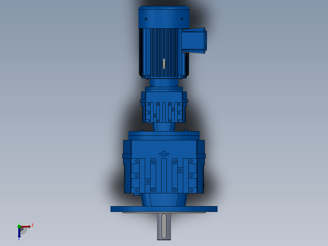 RF97R57法兰轴伸式组合型斜齿轮减速机RF97R57-Y2.2-4P-100-M1-0°-Φ350俯视图