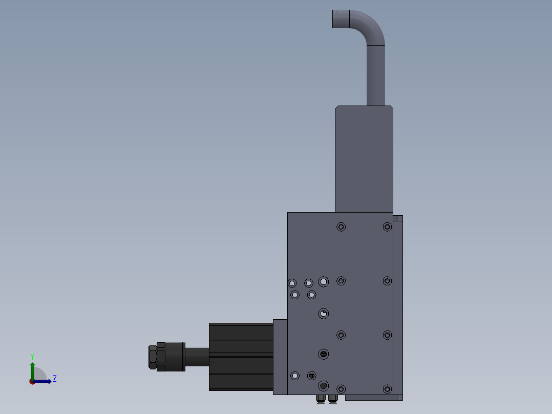 端盖装配左视图